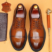 Недорогие Классическая обувь-Мужские светло-коричневые туфли-оксфорды, классические деловые туфли на шнуровке с отделкой в стиле броги для офиса, свадеб и вечерних мероприятий