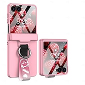 baratos Capa Samsung-telefone Capinha Para Samsung Galaxy Z Flip 7 Z Virar 6 Z Flip 5 Capa traseira e protetor de tela Suporte para carregamento sem fio com pulseira Retro PC