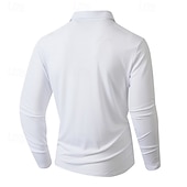 preiswerte Klassisches Poloshirt für Herren-Herren Golfshirt Golf Poloshirts Arbeit Lässig Revers Langarm Basic Modern Einfach Tasche Knöpfe Frühling Herbst Normale Passform Schwarz Weiß Marineblau Dunkelgrün Khaki Armeegrün Golfshirt