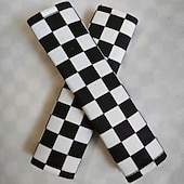 economico Copristerzo per auto-2 pezzi di spallacci universali per cintura di sicurezza per auto, copricinture di sicurezza in tessuto a scacchi bianchi e neri per conducente e passeggero, accessori per interni auto