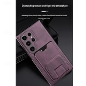 Χαμηλού Κόστους Samsung Θήκη-τηλέφωνο tok Για Samsung Galaxy S25 S24 S23 S22 Plus Ultra Α56 A16 A55 5G A15 Α54 Πίσω Κάλυμμα με βάση στήριξης Υποδοχή κάρτας Ανθεκτική σε πτώσεις Ρετρό TPU PU δέρμα