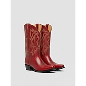 voordelige Vrouwen-Rode leren cowboylaarzen voor dames met geborduurd westernpatroon - stijlvolle schoenen voor trendy outfits in de stad