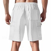 cheap Casual Shorts-Men's Shorts Summer Shorts Casual Shorts Corduroy Shorts Drawstring Pocket Elastic Waist Plain Comfort Breathable Short Outdoor Vacation Sport Casual Navy Blue
