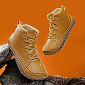 Miesten Bootsit 오피스 / 비즈니스 Pluskoko Kävely Vapaa-aika Päivittäin PU-nahka Mukava Nauhat Musta Valkoinen Keltainen halpa Nilkkurit-Miesten Bootsit 오피스 / 비즈니스 Pluskoko Kävely Vapaa-aika Päivittäin PU-nahka Mukava Nauhat Musta Valkoinen Keltainen