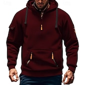 economico Felpa Tattica-Per uomo Felpa con cappuccio Felpa con cappuccio e zip corta Felpa con cappuccio tattica Nero Borgogna Blu marino Cachi Grigio chiaro Con Cappuccio Semplice Cerniera Sport &amp; Outdoor Casuale Quotidiano
