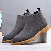 economico Stivali Chelsea-stivaletti chelsea da uomo in pelle scamosciata marrone con pannelli laterali elastici: eleganti stivaletti alla caviglia per abbigliamento casual, smart-casual e da ufficio