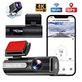 cheap Car DVR-HD 4K front camera 1080P rear camera dashcam with WiFi mobile connectivity and 1.5 inch IPS screen for loop recording.