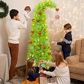 cheap Indoor Christmas Lights-Whimsical Christmas Tree - 90/150cm Artificial Grinchs Christmas Tree with Lights - LED Lights/Stand - Perfect for Christmas Decorations Indoor/Party Decoration