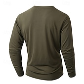 economico Magliette casual da uomo-Per uomo Maglietta Maglia Henley Camicia a Maniche Lunghe Manica Lunga Henley Primavera Autunno Semplice Moda Designer Essenziale Tasche Vacanza Streetwear Uscire Nero Bianco Blu marino Maglietta Top