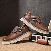 baratos Sapatos Casuais Slip-On-sapatos de trabalho casuais marrons masculinos – sola antiderrapante durável, fecho de trava fácil, design de cano baixo confortável para uso diário, escritório e atividades ao ar livre