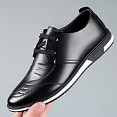 preiswerte Sneaker für Herren-Weiße Herrenschuhe aus Kunstleder – klassische Business-Oxfords mit Schnürung fürs Büro, Hochzeiten und besondere Anlässe