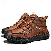 economico Scarponi da trekking-scarpe da trekking casual da uomo marroni, comode scarpe da ginnastica da passeggio con lacci e suola in gomma antiscivolo per viaggi, lavoro e uso quotidiano