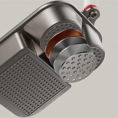 abordables Ustensiles de cuisine-Poêle antiadhésive 3 en 1 en alliage de titane avec poignée surélevée anti-brûlure, grattoir et brosse à huile, poêle à petit-déjeuner, marmite à hamburger, poêle à petit-déjeuner multi-sections, gril