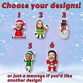 cheap Personalized Textiles-Personalized Customized Christmas Face Pillows With Santa Elf Snowman Designs Fun Holiday Decoration Unique Gift Idea For Family Kids Friends Home Celebrations