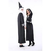 levne Kostýmy pro páry a skupiny-Čerodějnice Čaroděj předvečer Všech svatých Šaty Fancy kostým Kostýmy pro páry cosplay Dospělé Dámské předvečer Všech svatých Karneval Výkon Párty Jednoduché Halloweenské kostýmy Oblékněte se