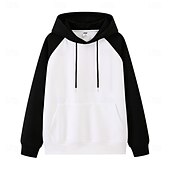 abordables sudaderas basicas hombre-Hombre Sudadera Negro Vino Azul Marino Verde Trébol Azul claro Con Capucha Bloque de color Correa Retazos Bolsillo Deporte Diario Festivos Poliéster Ropa de calle Básico Casual Primavera Otoño Ropa