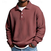 Herre Vaffel poloskjorter Golf skjorte Sport & Utendørs Avslappet Knaphul Langermet Gatemote Kul عادي Klassisk Stil Med Tekstur Høst Vår & Vinter Normal Aprikos Hvit Lysegrønn Militærgrønn Rød Navyblå billige Klassisk poloskjorte for menn-Herre Vaffel poloskjorter Golf skjorte Sport & Utendørs Avslappet Knaphul Langermet Gatemote Kul عادي Klassisk Stil Med Tekstur Høst Vår & Vinter Normal Aprikos Hvit Lysegrønn Militærgrønn Rød Navyblå