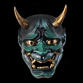 levne Masky-Samuraj démon předvečer Všech svatých Maska Japonská maska Oni Horor Strašidelný Full face Dospělé Unisex předvečer Všech svatých Karneval Výkon Párty Jednoduché Halloweenské kostýmy Oblékněte se
