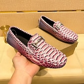 preiswerte Freizeit-Loafer-Herren-Loafer in Rot und Orange mit Schlangenmuster – Partyschuhe mit exotischem Muster zum Hineinschlüpfen für formelle Anlässe, Hochzeiten und das Nachtleben