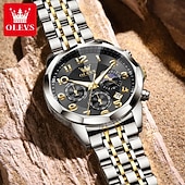abordables Montres à quartz-la nouvelle montre d&#039;affaires pour hommes olevs, une montre multifonctionnelle avec un cadran numérique chronographe à phases de lune lumineuses, une montre à quartz décontractée et à la mode étanche