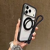 お買い得  iPhone用ケース-電話 ケース 用途 iPhone 17 Pro Max 17 Air 16 15 14 Pro Max Plus 13 Pro Max バックカバー ストラップ付き ワイヤレス充電をサポート キックスタンド レトロ風 TPU アクリル