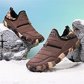 abordables Botas de invierno y nieve-Botas de nieve cálidas de invierno sin cordones para hombre con suela antideslizante, diseño acolchado informal para caminar al aire libre, viajar en climas fríos y uso diario.