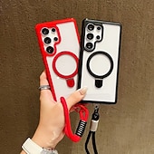 abordables Carcasas Samsung-teléfono Funda Para Samsung galaxia S25 Ultra Plus S25 Edge S24 Plus Funda Trasera con Soporte con cordón Antigolpes Retro TPU Acrílico