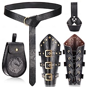 billiga Rustning-Retro / vintage Medeltida kostymer Renässans Vapen och Rustning armband Tillbehör set Krigare Alf Viking Maskeradkläder Herr Dam Unisex Viking fantasi Halloween Karnival Prestanda LARP Ren Faire Vuxen
