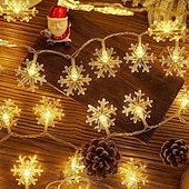 お買い得  ＬＥＤライトストリップ-クリスマス LED スノーフレーク エルク スター フェアリー ストリングライト 10/20/40LED 新年 ウェディング ガーランドライト 電池式 ホリデーパーティー 雰囲気 デコレーション
