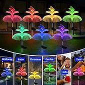 cheap Landscape Lights-4PCS Solar LED Jellyfish Butterfly Lawn Light Outdoor  Tree Star Garden Light RGB Changing  Party Yard Lawn Garage Walkway Decoration Solar Landscape Light