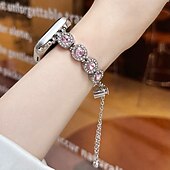 baratos Pulseiras de Apple Watch-Pulseira de joias Compatível com Pulseira Apple Watch 38mm 40mm 41mm 42mm 44mm 45mm 49mm Feminino Purpurina Cristal Com Strass pulseira de substituição para iwatch Ultra 2 Series 9 8 7 SE 6 5 4 3 2 1