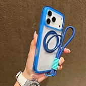 お買い得  iPhone用ケース-電話 ケース 用途 iPhone 17 Pro Max 17 Air 16 15 14 Pro Max Plus 13 Pro Max バックカバー ストラップ付き ワイヤレス充電をサポート キックスタンド レトロ風 TPU アクリル