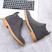 economico Stivali Chelsea-stivaletti chelsea da uomo in pelle scamosciata marrone con pannelli laterali elastici: eleganti stivaletti alla caviglia per abbigliamento casual, smart-casual e da ufficio
