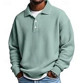 Herre Vaffel poloskjorter Golf skjorte Sport & Utendørs Avslappet Knaphul Langermet Gatemote Kul عادي Klassisk Stil Med Tekstur Høst Vår & Vinter Normal Aprikos Hvit Lysegrønn Militærgrønn Rød Navyblå billige Klassisk poloskjorte for menn-Herre Vaffel poloskjorter Golf skjorte Sport & Utendørs Avslappet Knaphul Langermet Gatemote Kul عادي Klassisk Stil Med Tekstur Høst Vår & Vinter Normal Aprikos Hvit Lysegrønn Militærgrønn Rød Navyblå