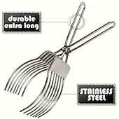 levne Pomůcky na maso-Odolné kuchyňské kleště z nerezové oceli s ergonomickou protiskluzovou rukojetí &amp;víceúčelový gril s vroubkovanou rukojetí, vaření, servírovací kleště na maso, chléb, zeleninu, grilování