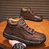 baratos Botas de cano curto-Botas de caminhada masculinas marrons com sola durável – calçados casuais versáteis para atividades ao ar livre, caminhadas e aventuras de fim de semana