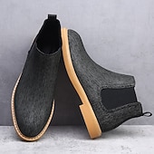 economico Stivali Chelsea-stivali chelsea da uomo color cachi, stile casual e leggero alla caviglia con soffietti elastici, per l'ufficio, le uscite del fine settimana e il comfort quotidiano