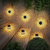 levne Zahradní osvětlení-Solární nástěnné světlo kovová lucerna solární venkovní světlo na terasu kroky mandala téma voděodolné LED solární projektor osvětlení pro zahradu sloupec terasa dvůr dekorace