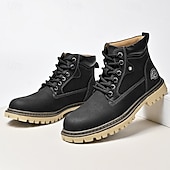 Недорогие Рабочие ботинки-Классические мужские рабочие ботинки для улицы – прочные ботинки на шнуровке с нескользящей подошвой и амортизирующей стелькой для строительства, сельского хозяйства и повседневной носки