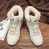 baratos Inverno e botas de neve-Botas de neve masculinas acolchoadas à prova d'água com gola de pele, calçados casuais quentes para caminhada ao ar livre no inverno