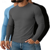 Ανδρικά Μπλουζάκι Μυϊκό πουκάμισο Πλεκτό μπλουζάκι με ραβδώσεις Μπλουζάκι μπλουζάκι Μακρυμάνικο Στρογγυλή Ψηλή Λαιμόκοψη Άνοιξη Φθινόπωρο Όλες οι εποχές Σκέτο Με Υφή Pit Strip Χαμηλού Κόστους Πλεκτό μπλουζάκι με ραβδώσεις-Ανδρικά Μπλουζάκι Μυϊκό πουκάμισο Πλεκτό μπλουζάκι με ραβδώσεις Μπλουζάκι μπλουζάκι Μακρυμάνικο Στρογγυλή Ψηλή Λαιμόκοψη Άνοιξη Φθινόπωρο Όλες οι εποχές Σκέτο Με Υφή Pit Strip