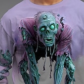  Halloween Boys' 3D Skull T shirt Tee Long Sleeve Spring Fall Fashion Basic Kids 4-12 Years Crew Neck Outdoor Casual Daily Regular Fit