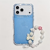 abordables Carcasas iPhone-teléfono Funda Para iPhone 17 Pro Max 17 Air 16 15 14 Pro Max Plus 13 Pro Max Funda Trasera con cordón Brillo ostentoso brillante Antigolpes Retro TPU Acrílico
