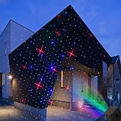 abordables Luces de Navidad-Miniproyector de luces láser RGB para jardín con 32 patrones, ideal para Navidad, fiestas de cumpleaños y exteriores.
