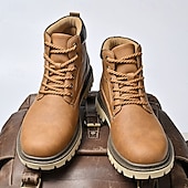 Недорогие Рабочие ботинки-Классические мужские рабочие ботинки для улицы – прочные ботинки на шнуровке с нескользящей подошвой и амортизирующей стелькой для строительства, сельского хозяйства и повседневной носки