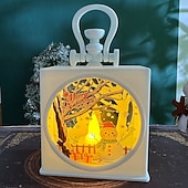 billiga inomhus julbelysning-1 st 12,3 * 9,5 cm jul-LED-ljusremsa med upplyst handhållen lampa jultomten snögubbe ren julgran inomhus- och utomhusbordsdekorationslampa AG13 * 3 batterier