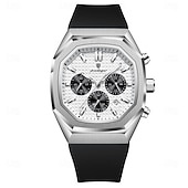 olcso Quartz órák-poedagar üzleti karóra férfiaknak vízálló, világító kronográf dátum férfi karóra szilikon szíjas kvarc férfi karóra 893