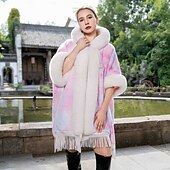 voordelige Bontstola&#039;s-Bontstola&#039;s Elegant Casual / Dagelijks Halve mouw Vleermuismouw Polyester Bruiloftsomslagen Met Kwastje Voor Speciale gelegenheden  Herfst winter