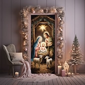 economico Copriporte natalizi-Copertura per Porta di Natale Tenda per Porta con Scene di Natività e Bambino 2025 per Decorazione Feste in Casa