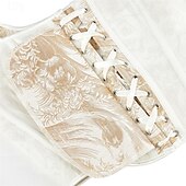 levne Korzety-Dámské Stahovací korzet/stahovací prádlo Stahovací spodní prádlo Sexy korzet Sexy Sladký Květinový Slátanina Dovolená Párty ulice Bez rukávů Do U Zlatá černá Zlatá Jaro Podzim Na míru